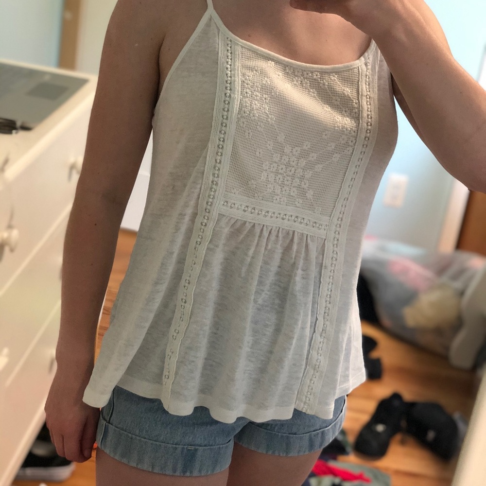 White Mesh Tank Top - Picture 2 of 6